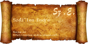 Széles Endre névjegykártya